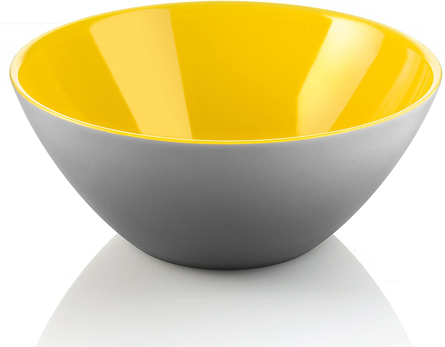 Guzzini My Fusion Small Bowls Set of 2 - BPA Free Shatter Resistant Acrylic Bowls, 4 3/4 Inch Diameter - Perfect for Desserts, Soups, Side Dishes - Grey & Yellow - Great for Kitchen, Dining, Party Serving & Food Storage