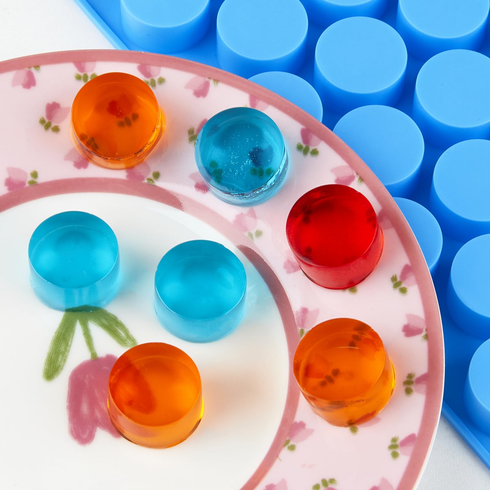 JOERSH Round Silicone Candy Molds - 220 Cavity for Hard Candy, Gummy, Caramel, Chocolate, Ganache & Ice Cubes - Perfect for DIY Candy Making, Baking & Party Treats