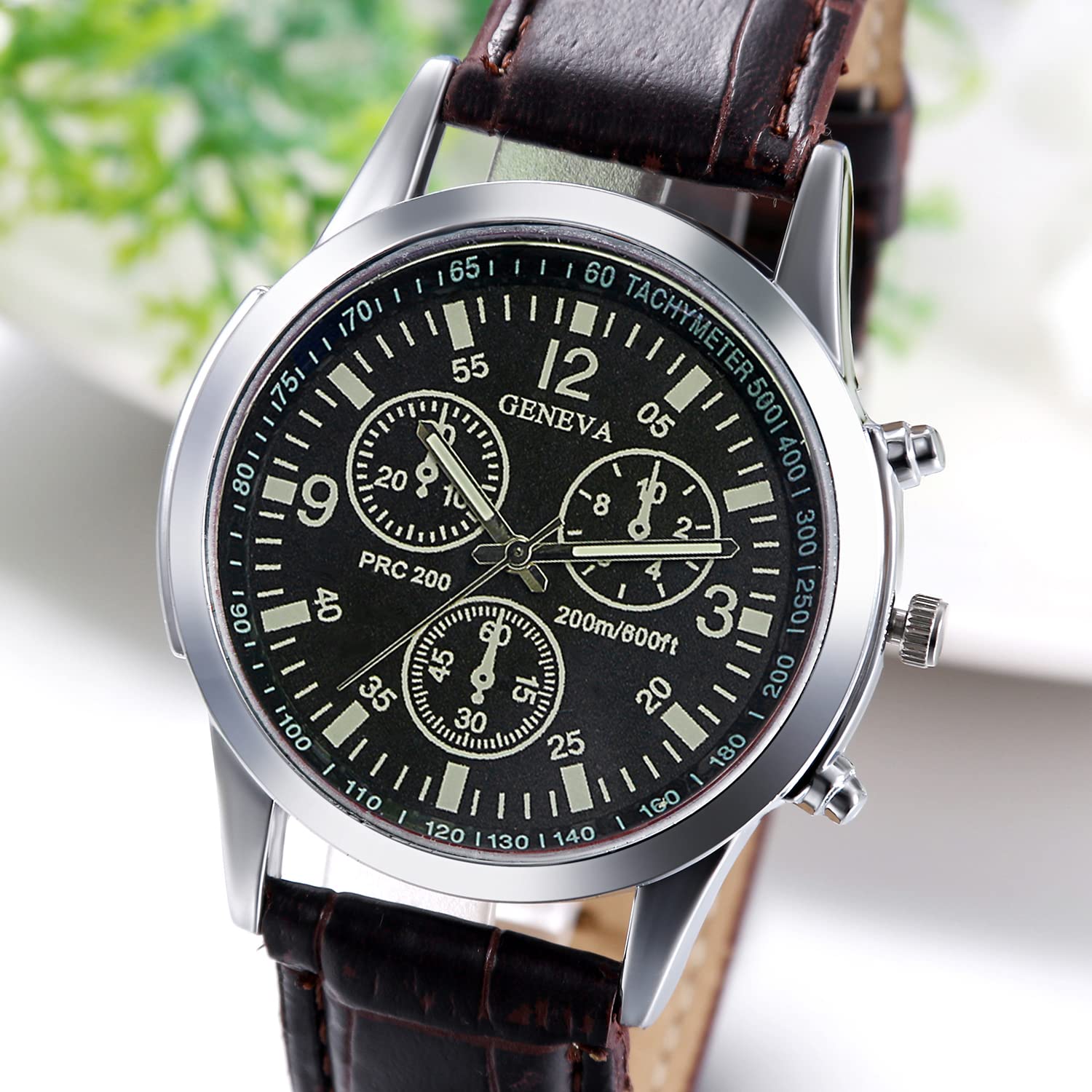 JewelryWe Business Casual Men's Quartz Watch - Slim Leather Strap Analog Wristwatch for Office & Formal Wear - Perfect for Professionals, Gifts, and Everyday Use