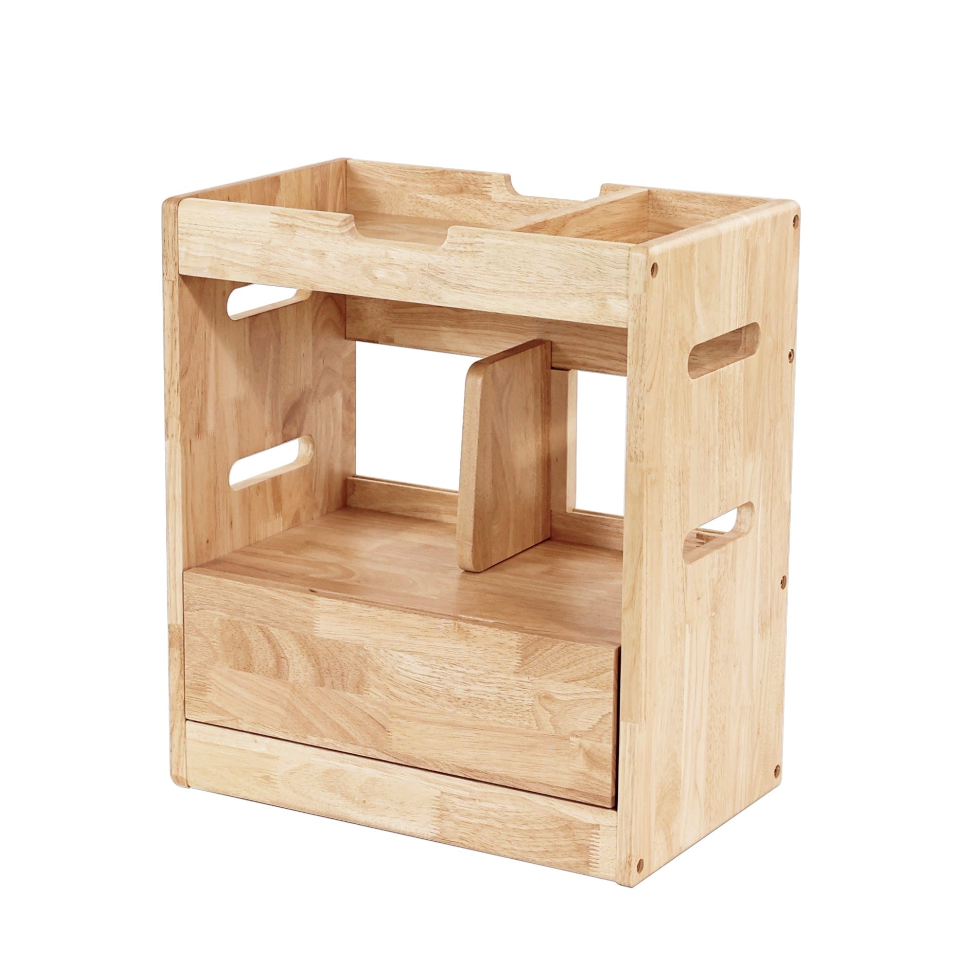Montessori Solid Wood Storage Cabinet for Kids - Natural Wood Toy Organizer with Shelves - Perfect for Playroom, Classroom & Home Organization