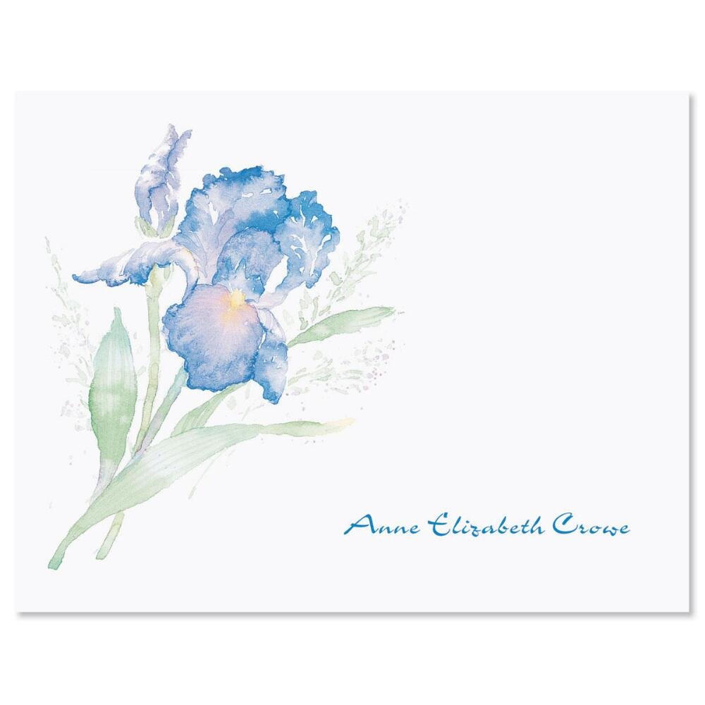 Personalized Iris Note Cards - Set of 12 Handmade Stationery with Matching White Envelopes | Perfect for Thank You Notes, Wedding Invitations & Special Occasions