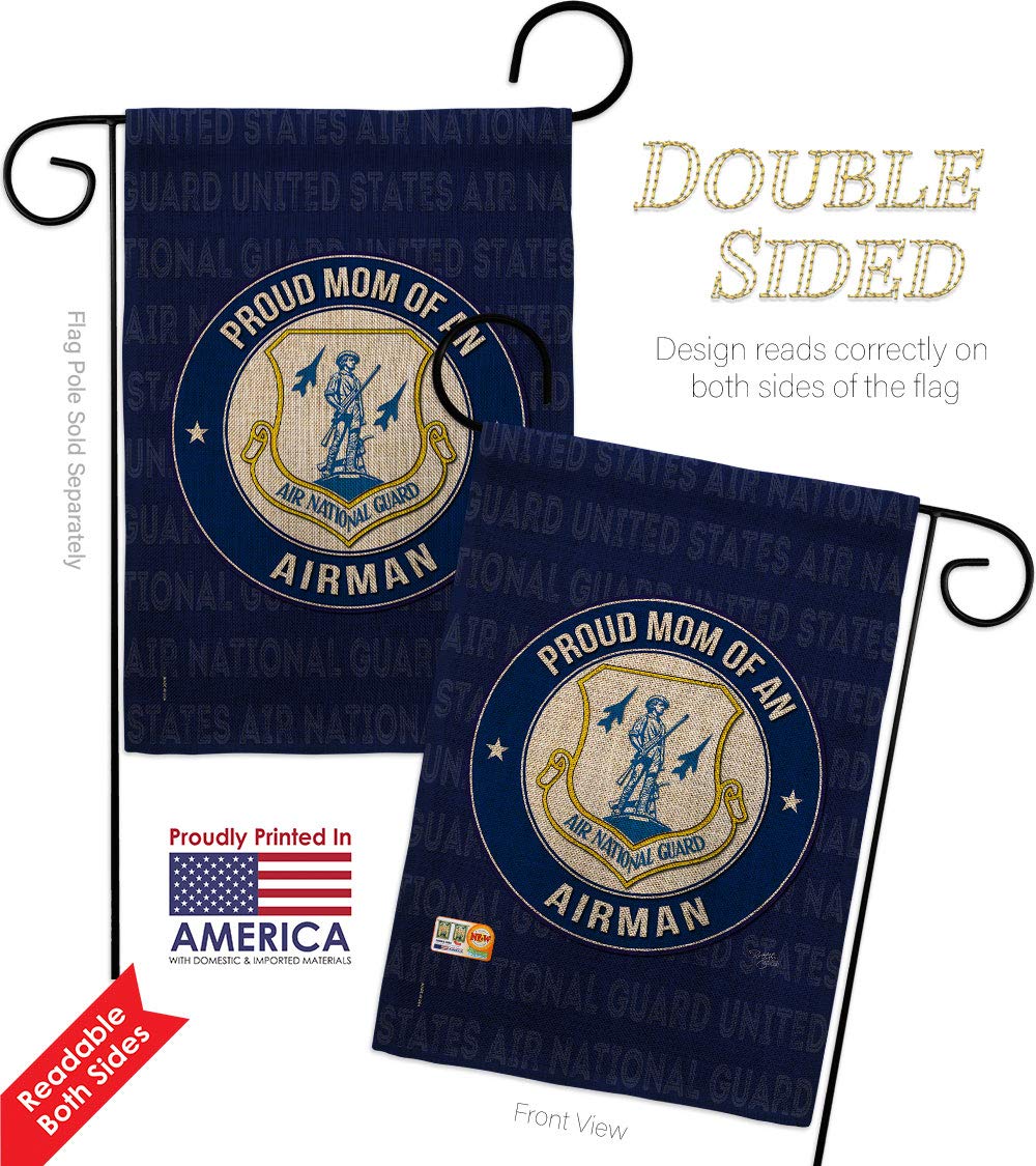Double-Sided 28x40 Inch Armed Forces Garden Flag - Air Force, National Guard & Military Veteran Gift - Patriotic Burlap Yard Banner for Home, Porch & Outdoor Decor