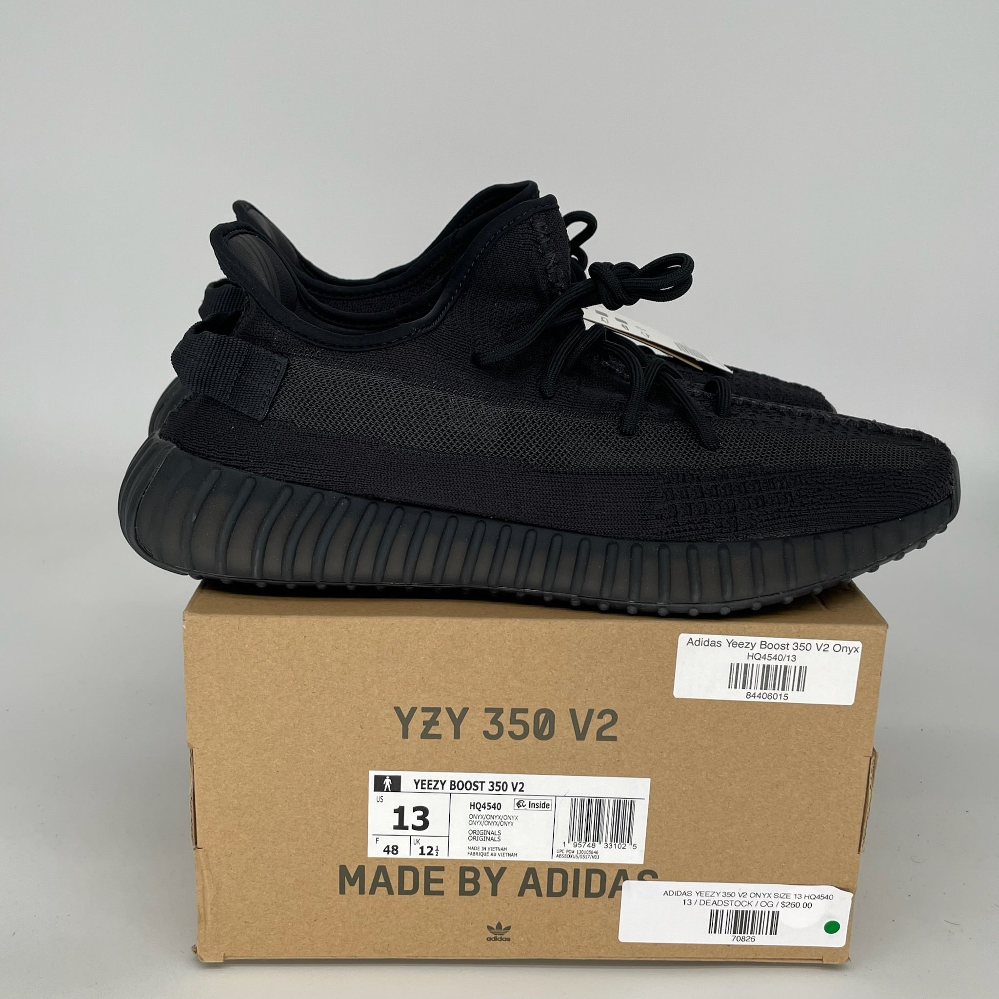 Adidas Yeezy Boost 350 V2 Onyx Black - Men's Size 13 Sneakers (HQ4540) | Running, Gym & Casual Wear Shoes