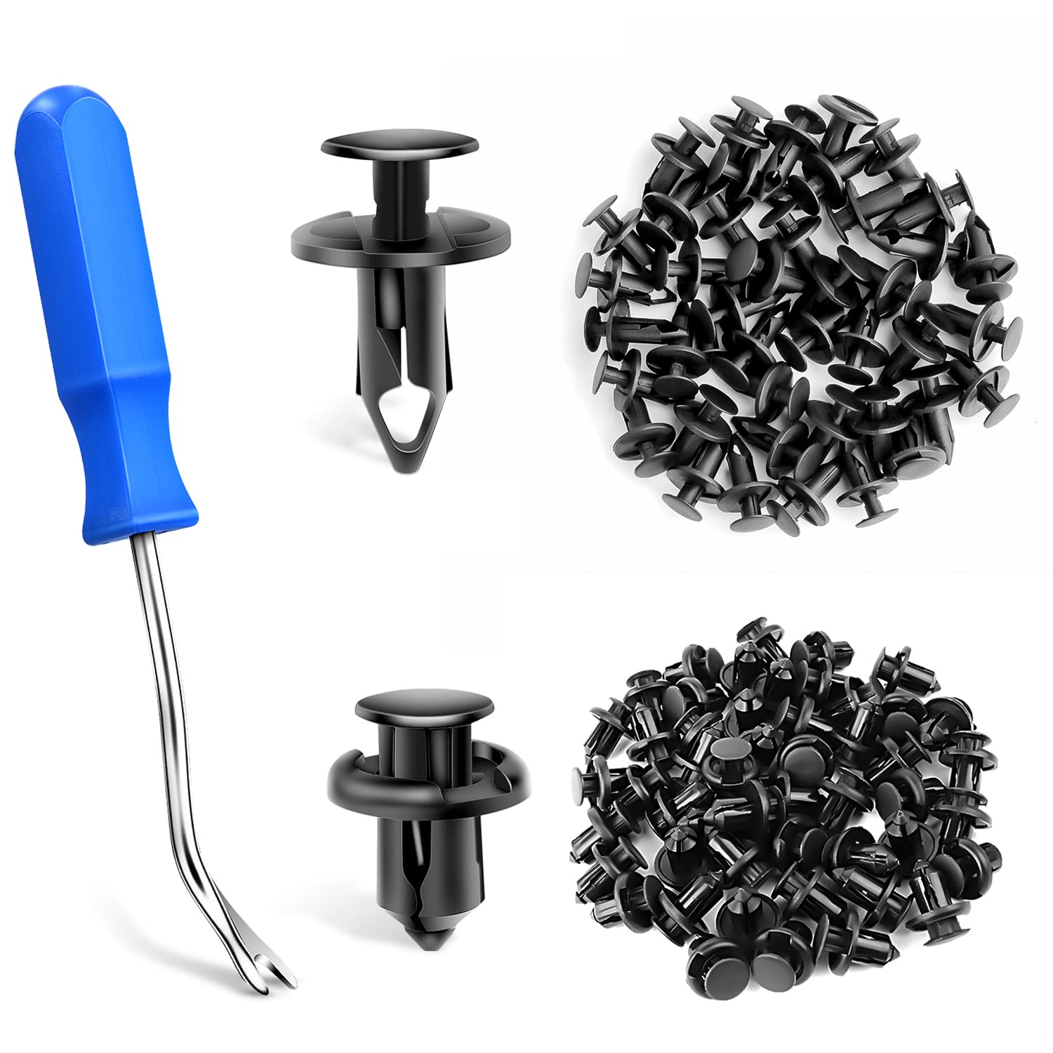 GOOACC 150-Piece Universal Push-Type Bumper Fastener Kit with Removal Tool - Auto Fender Rivet Clips for Car Bumper Repair & Replacement - Perfect for DIY Auto Body Maintenance & Professional Garage Use