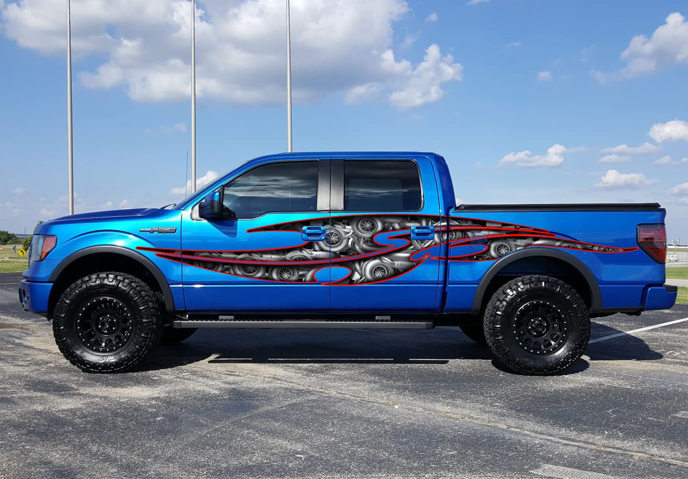3D Ripped Metal Tribal Tattoo Car Vinyl Wrap Decal - Street Legal 22x70 Inches - Turbocharged & Turbine Graphics for Cars, Trucks & SUVs - Perfect for Custom Vehicle Wraps, Racing Stickers & Automotive Decoration
