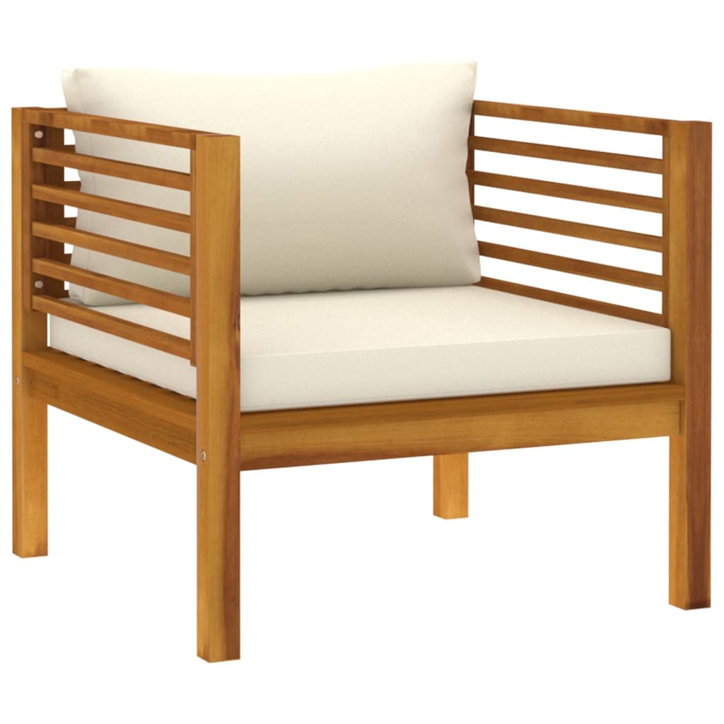 vidaXL 8-Piece Patio Lounge Set - Outdoor Garden Furniture with Cushions, Acacia Wood Sectional Sofa, Retro Style Corner Sofa for Backyard, Poolside & Terrace Relaxation