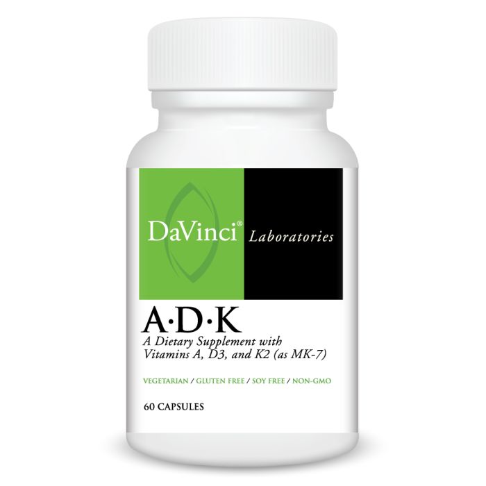 Davinci Labs A•D•K Supplement - 60 Capsules - Vitamin A, D & K Complex for Immune & Bone Health - Supports Heart & Cognitive Function - Perfect for Daily Wellness Routine