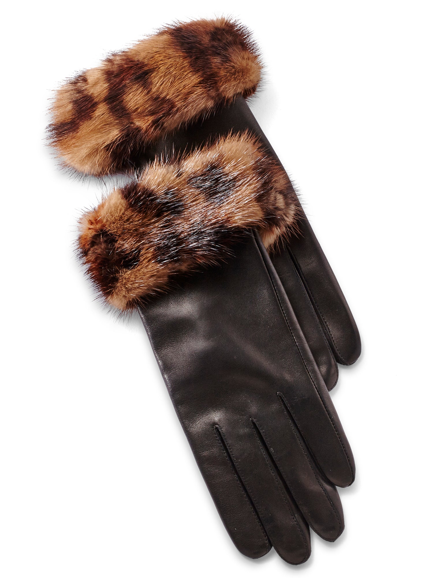 Premium Nappa Leather Mink Cuff Gloves for Women - Winter Fashion Accessory for Cold Weather & Formal Occasions