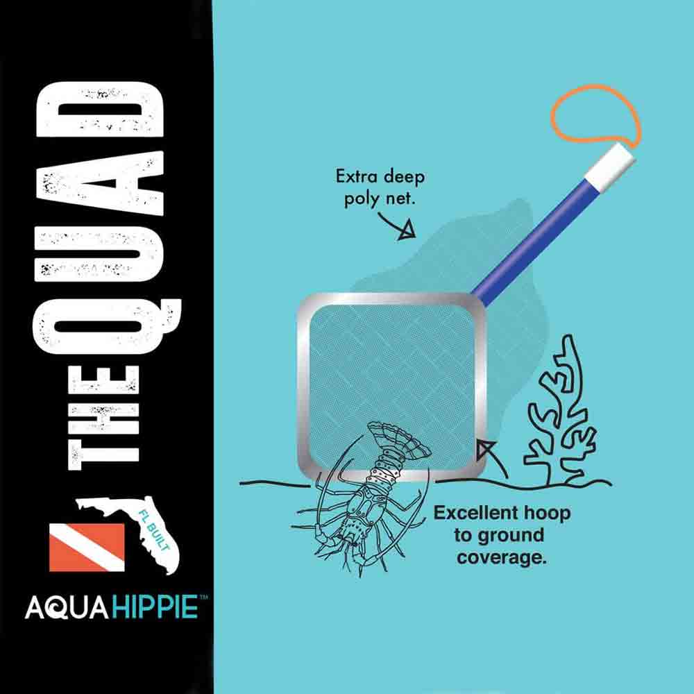 Premium Quad Lobster Net by Aqua Hippie - Heavy Duty Stainless Steel Crab Trap with Buoy - Perfect for Saltwater Fishing, Crabbing & Lobstering Adventures