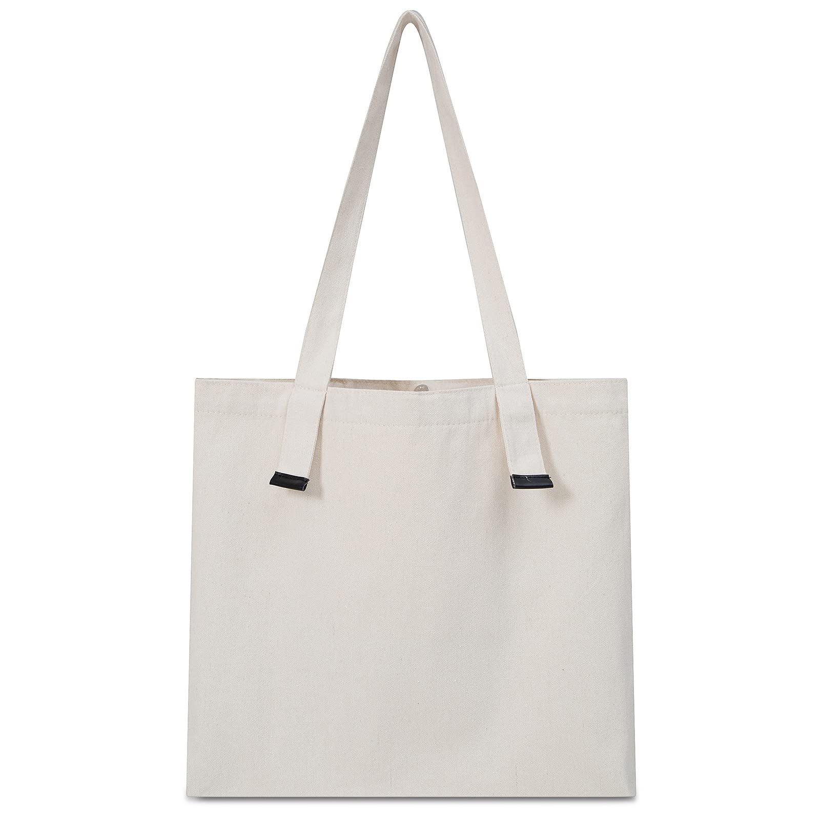 Fkatuzi Large Canvas Tote Bags - Reusable Grocery Shopping Bags, Durable Cloth Shoulder Bags for Women, School, Work, Beach & Travel - Bulk Pack of Trendy Eco-Friendly Totes (Perfect for Shopping, Daily Commute & Weekend Getaways)