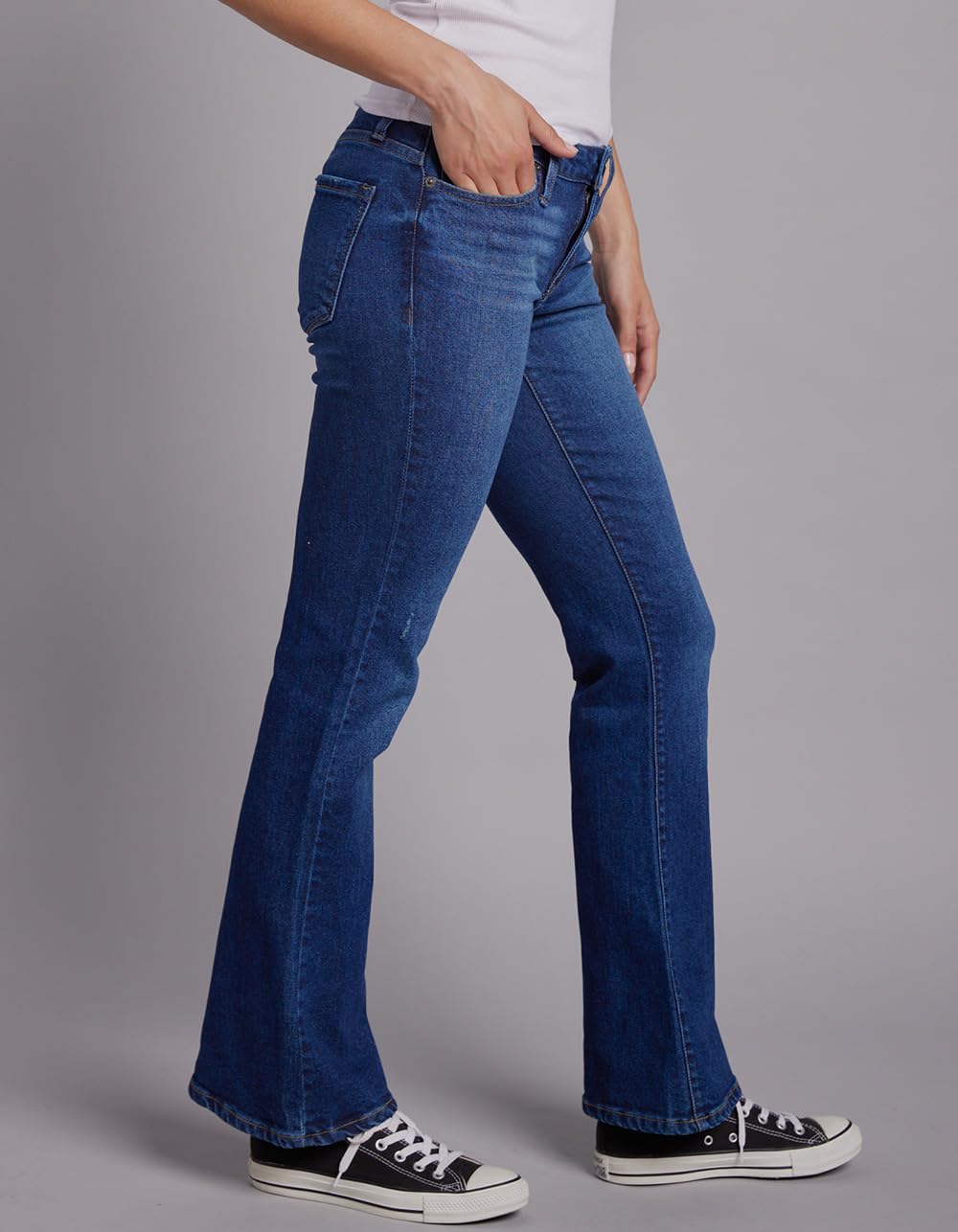 RSQ Low Rise Flare Jeans for Women - Vintage 70s Inspired Stretch Denim Pants, High Waist Bootcut Jeans for Casual Wear & Night Out