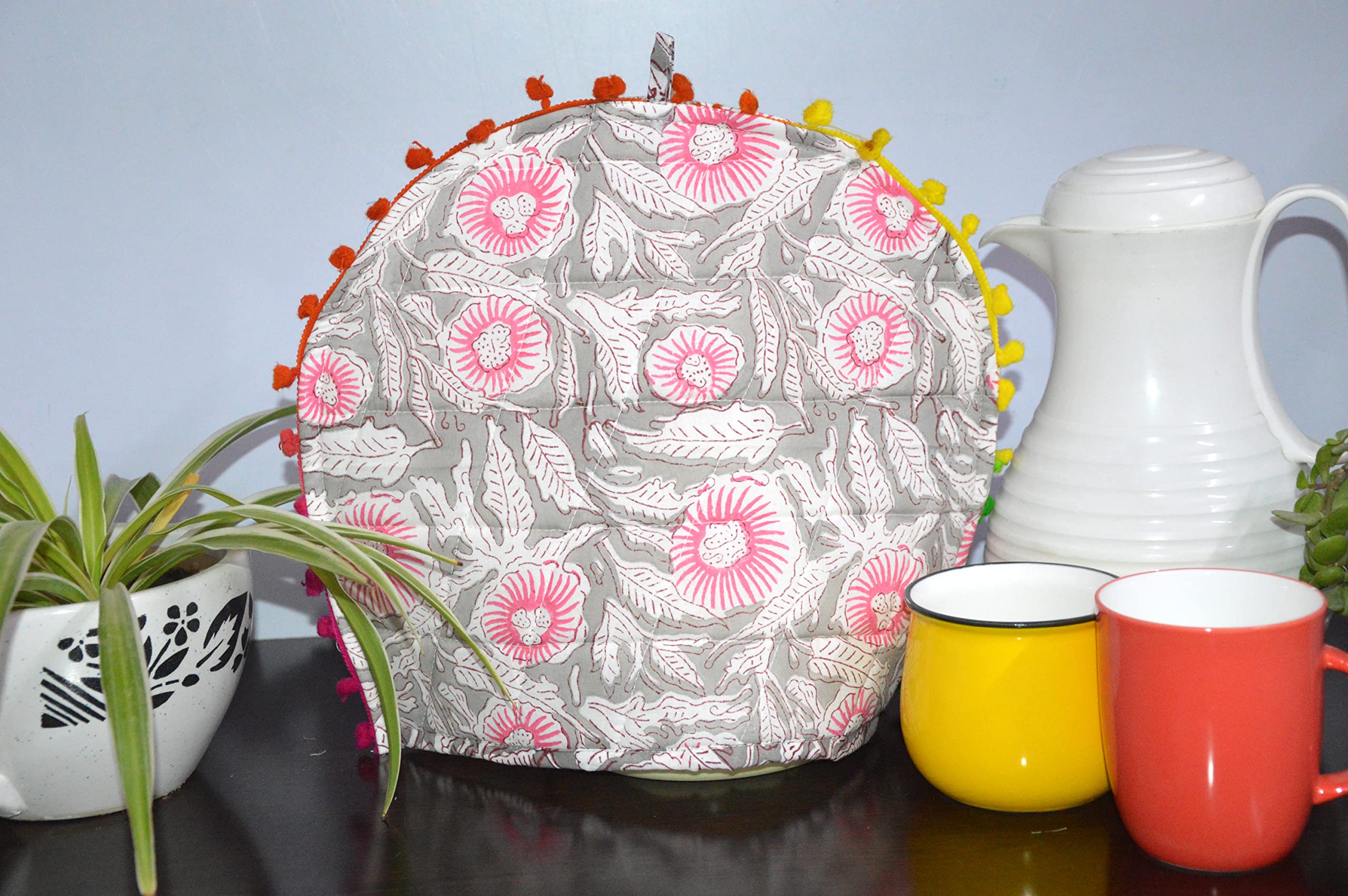 Marusthali Floral Tea Cozy - Insulated Kettle Cover for Tea Warmth, Decorative Home Accessory | Perfect for Afternoon Tea, Kitchen Decor & Cozy Gatherings