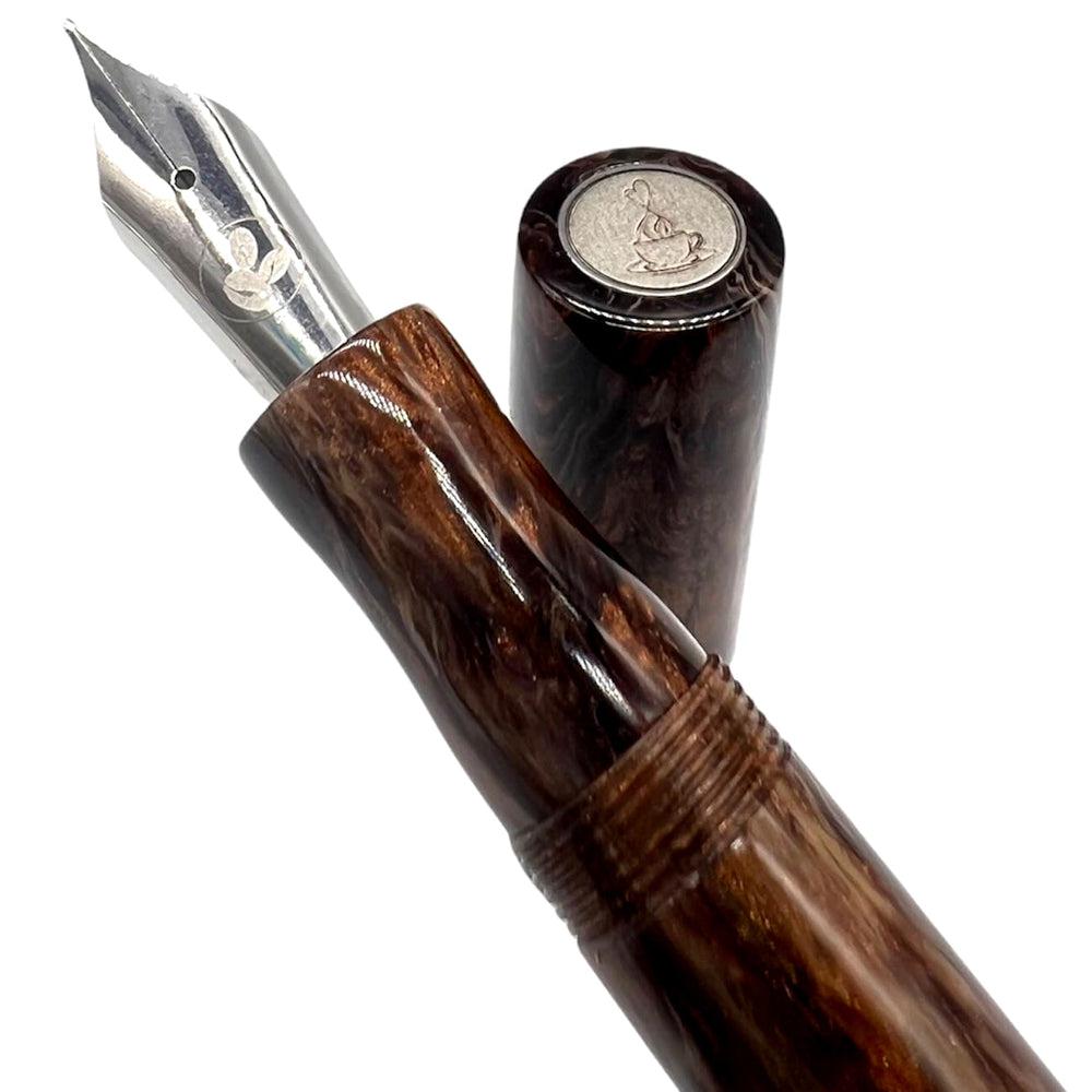 Tailored Pen Company Westminster Cocoa Café Fountain Pen - Elegant Writing Instrument for Calligraphy, Journaling & Gifts | Premium Nib Pen for Coffee Lovers & Office Use