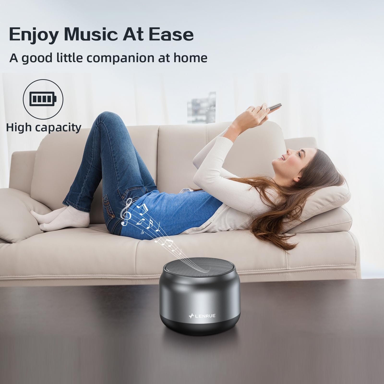 LENRUE Portable Bluetooth Speaker - 5W Clear Sound, 15H Playback, Mini Wireless Speaker for Home, Outdoor, Travel, Parties, and Gifts for Men, Women, Kids, Boys, Girls