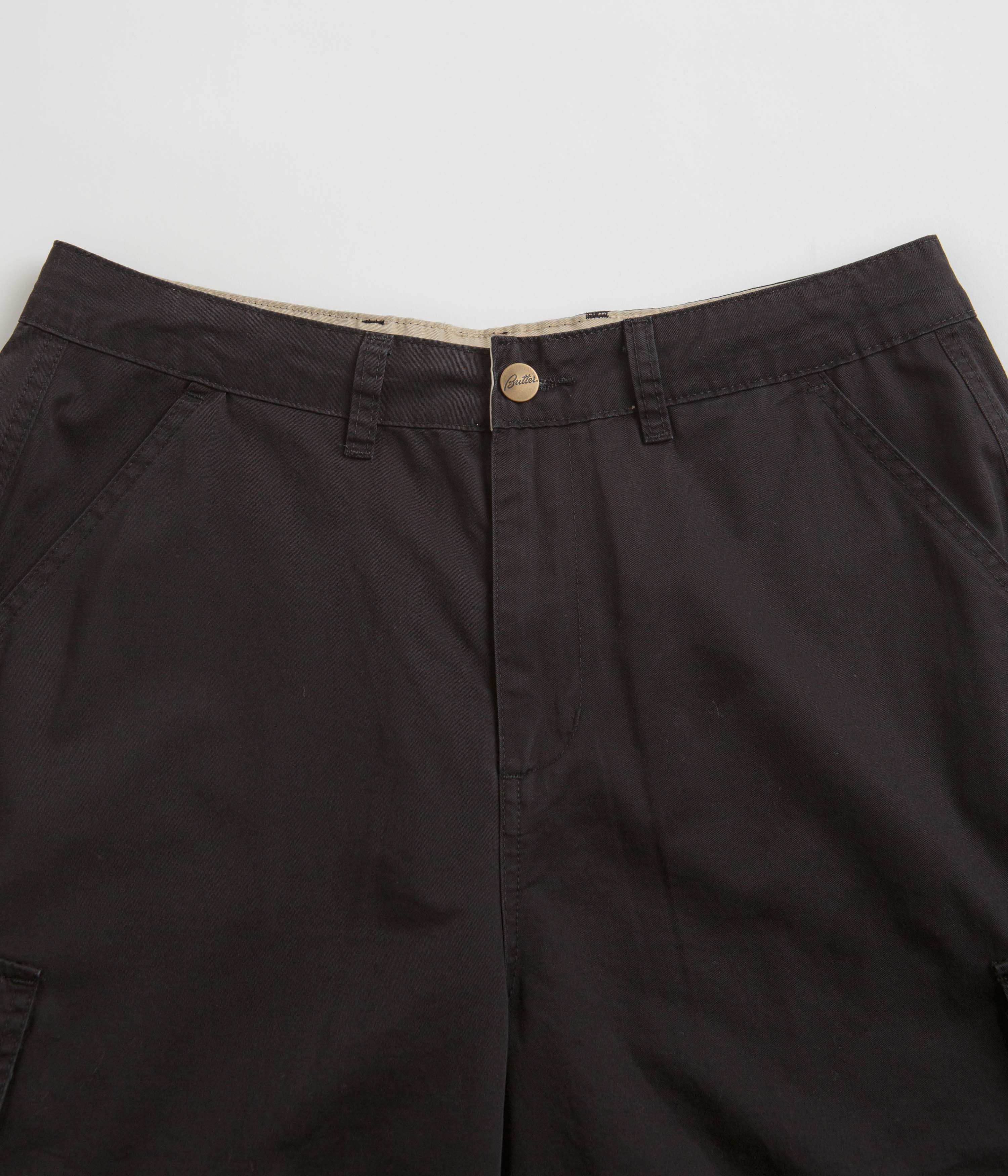 Butter Goods Field Cargo Shorts for Men - Black | Durable Outdoor Work Shorts with Multiple Pockets | Perfect for Hiking, Camping & Casual Wear