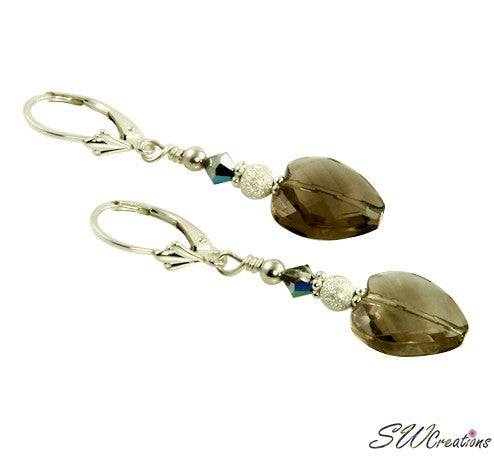 Vitrial Topaz Heart Gemstone Crystal Earrings – Elegant Dangle Earrings for Women, Perfect Gift for Valentine's Day, Anniversary & Special Occasions