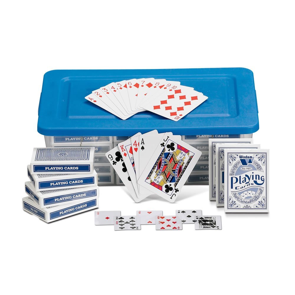 hand2mind Standard Index Playing Cards with Storage Tote - 30 Decks Bulk Pack for Kids & Classroom | Teacher Supplies for Elementary School | Poker Cards for Math Games, Learning Activities & Family Game Night
