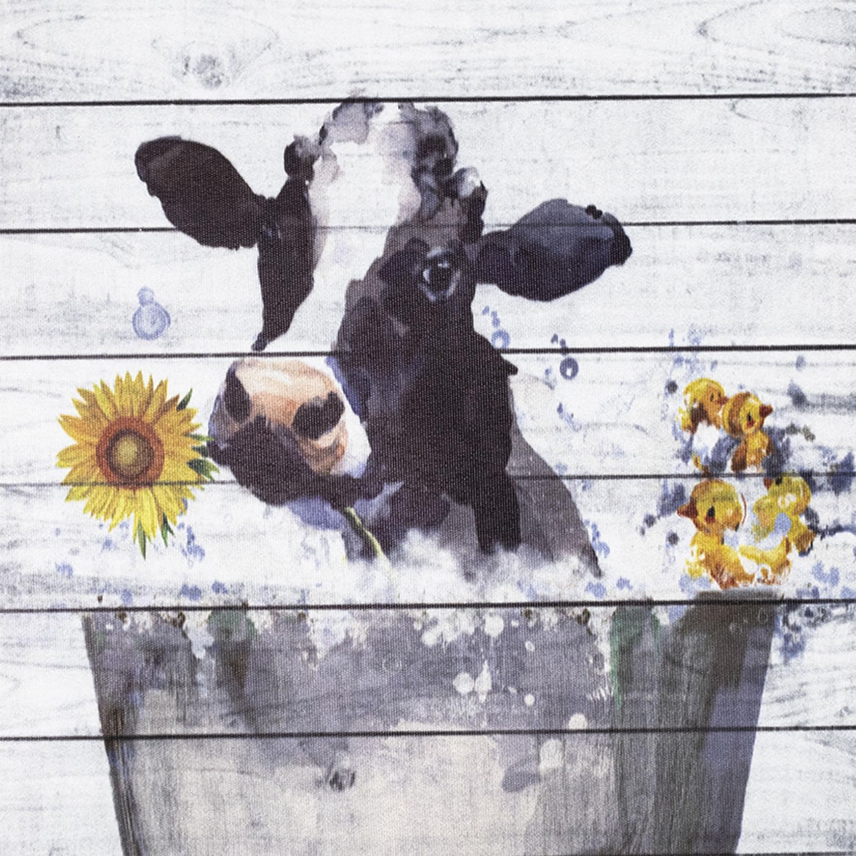 Funny Cow Wall Art - Rustic Farmhouse Canvas Decor for Bathroom & Living Room