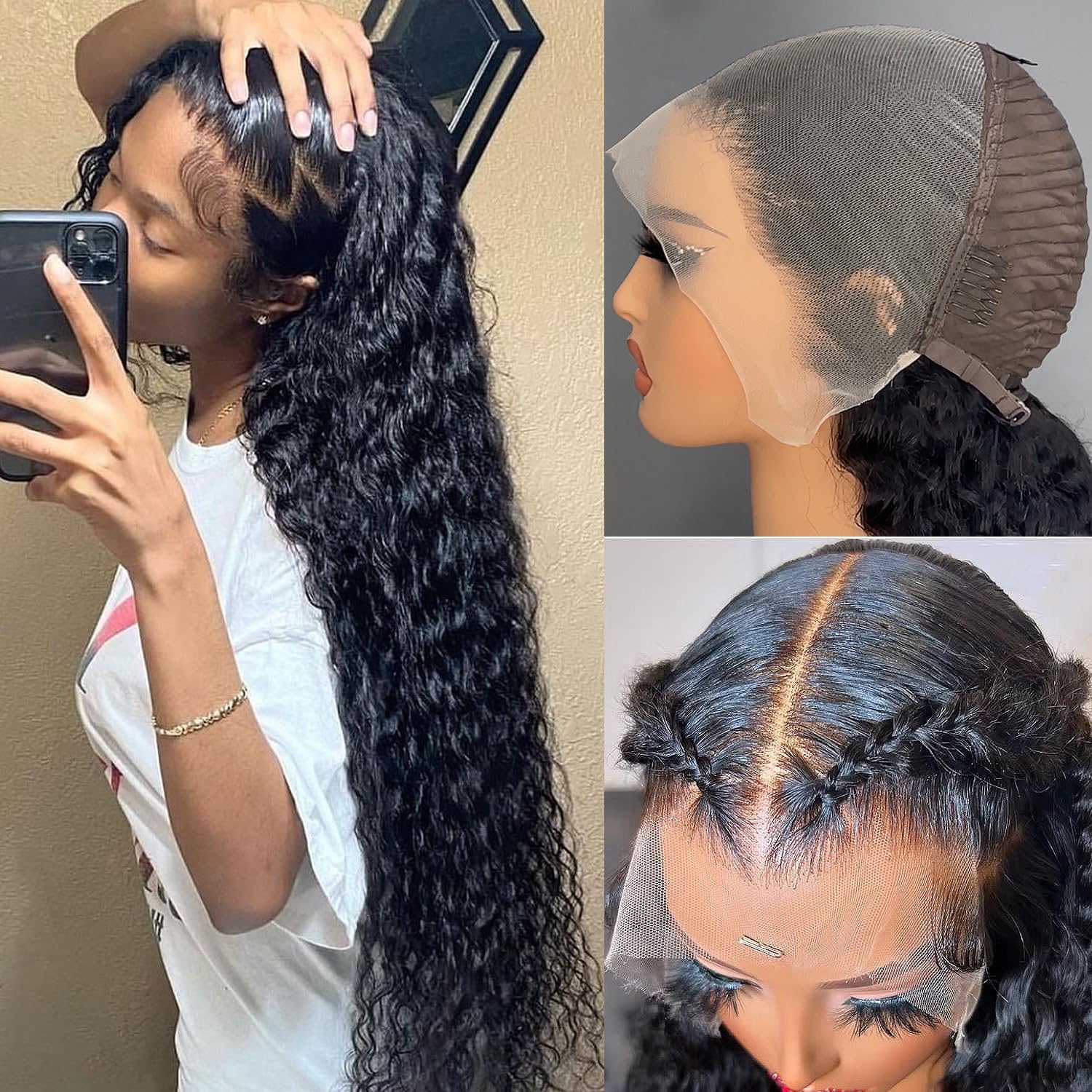 Lemoda 13x6 HD Transparent Lace Front Wig 250% Density Deep Wave Human Hair - 22 Inch Full Lace Frontal Wigs for Black Women | Perfect for Daily Wear, Special Occasions & Protective Styling