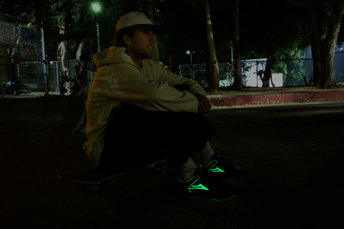 Lakai Telford Low Black/Glow Suede Skate Shoes - Men's Classic Skateboard Sneakers for Street Style & Urban Fashion