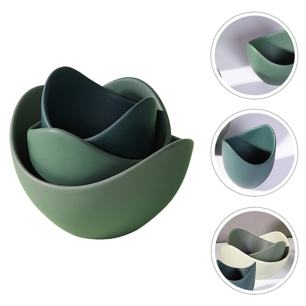 Lotus Ceramic Serving Bowls Set - 6-Piece White Porcelain Dessert, Salad, Soup & Pasta Bowls for Microwave Safe Household Use | Perfect for Kids Meals, Party Snacks & Family Dining