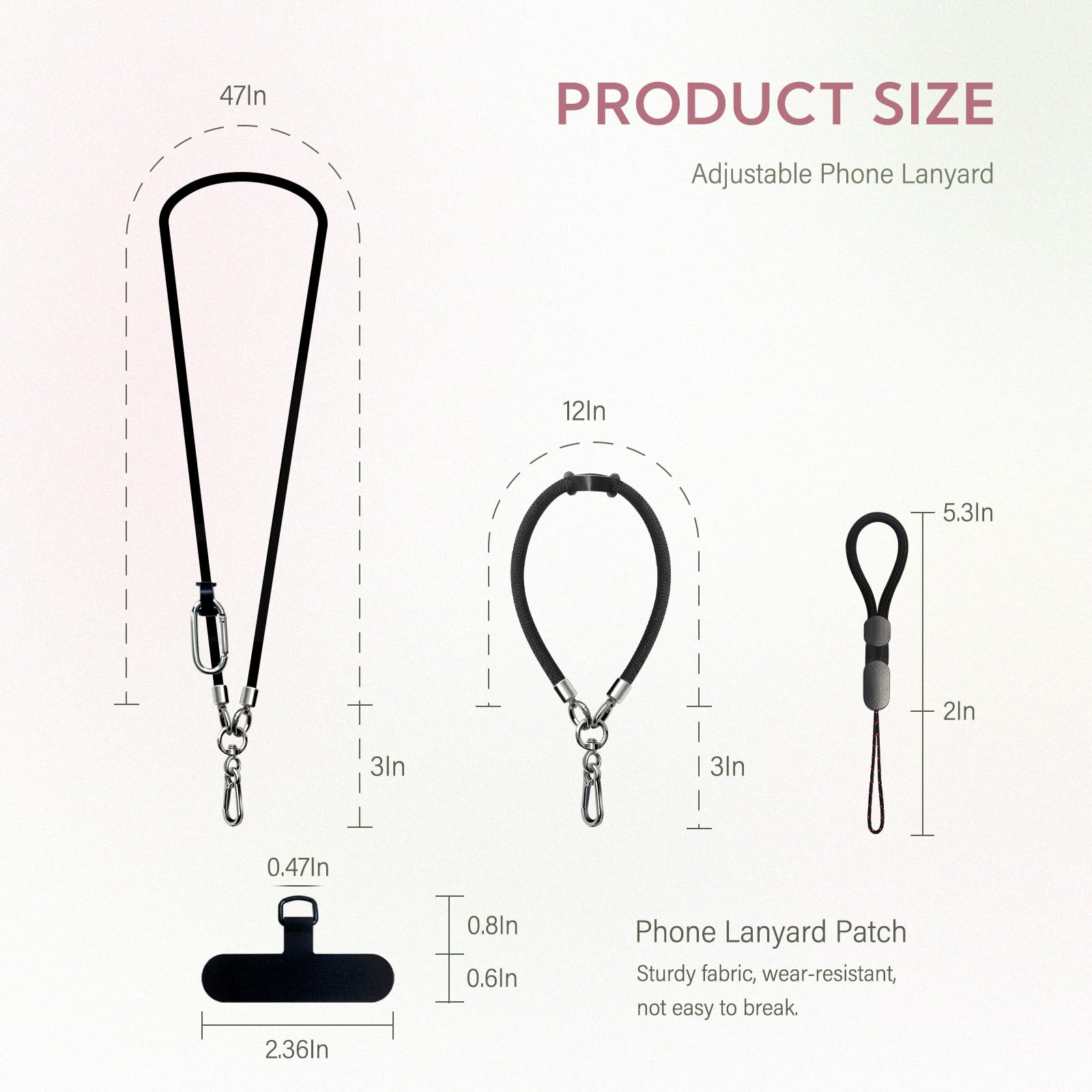Universal Phone Lanyard with Wrist Strap & Finger Loops - Anti-Theft for Smartphones - Gym & Travel Use