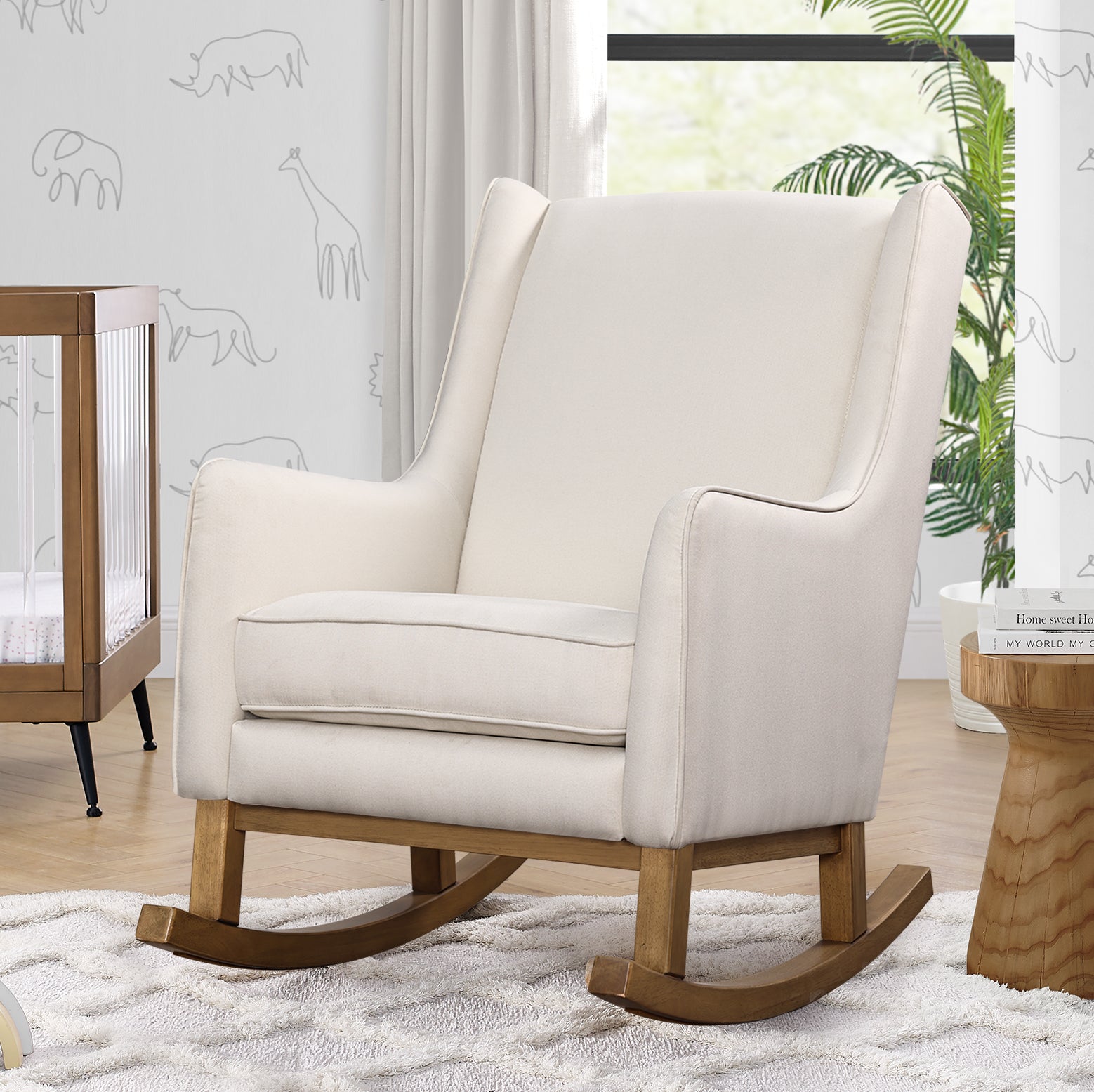 Comfortable Hanover Rocking Chair for Living Room - Relaxing Nursery Glider with Padded Seat & Back Support - Perfect for Nursery, Bedroom or Porch
