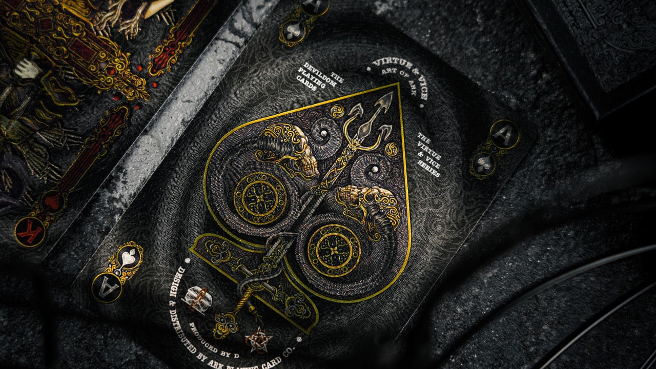Devildom Dark Evil Gothic Style Playing Cards - Premium Quality for Magic Tricks, Poker Games, and Collectors - Perfect for Halloween, Themed Parties, and Cardistry Performances