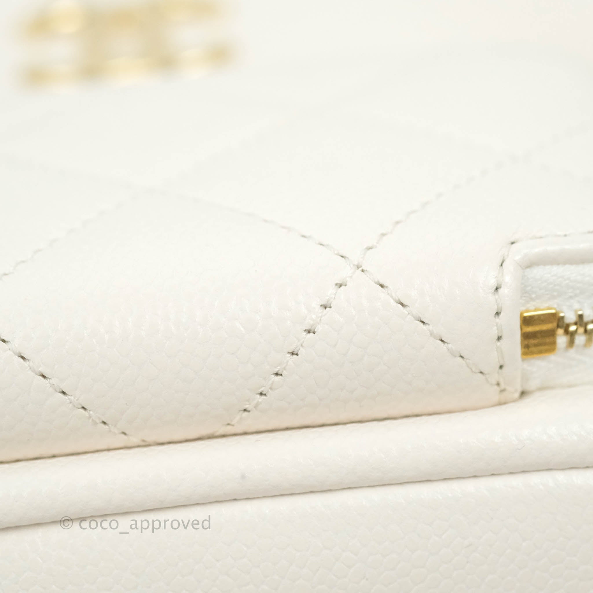 Chanel Business Affinity Drawstring Bucket Bag in White Caviar Leather with Gold Hardware - Perfect for Work, Travel & Everyday Luxury