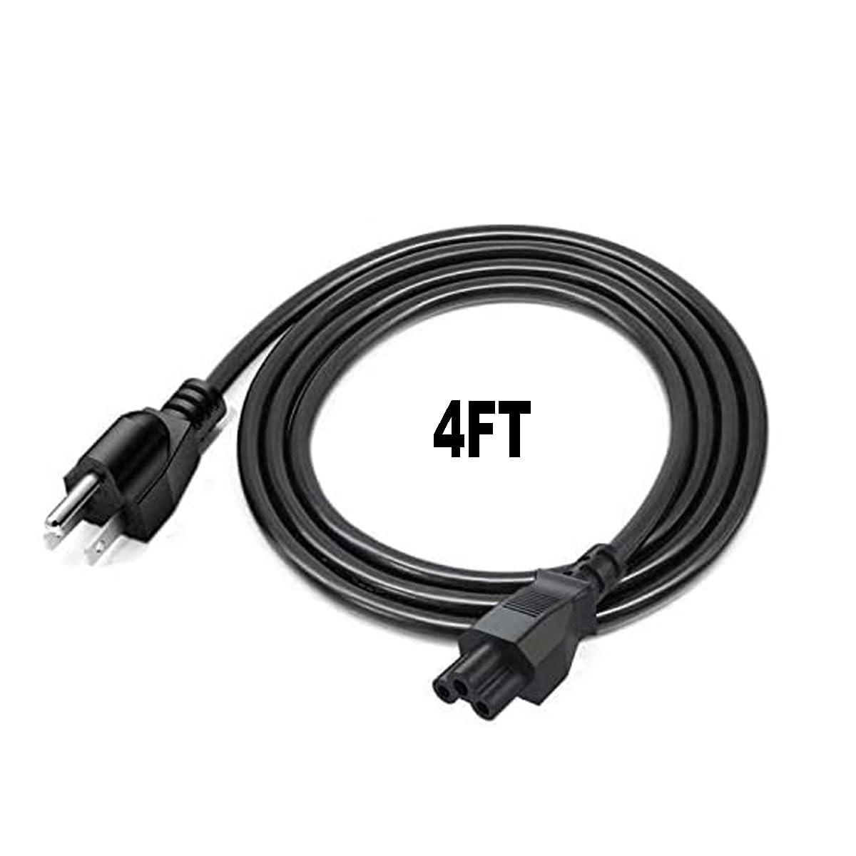 4FT 3-Prong Universal Power Cord Replacement - AC Power Cable for Computers, Laptops, TVs, Monitors (LG, Samsung, Acer, Asus, HP, Dell) - Perfect for Home Office, Gaming Setup & Entertainment Systems