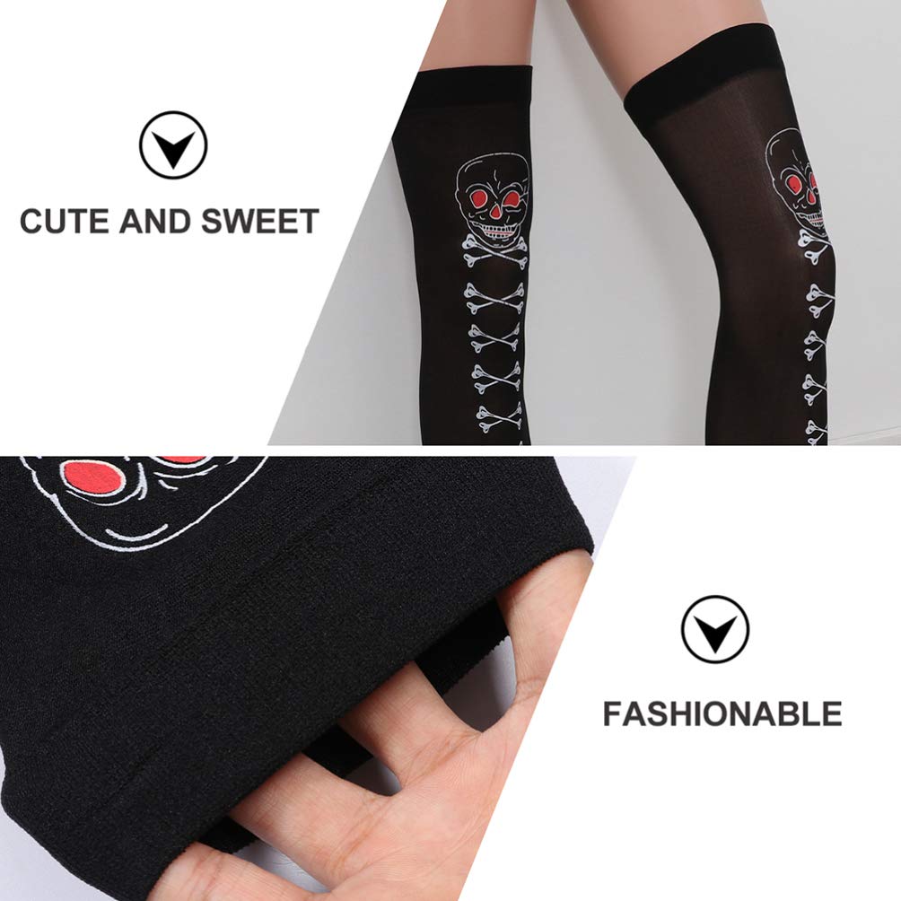 BESTOYARD 2 Pairs Black Spider Web Thigh High Socks - Halloween Cosplay Stockings for Women, Gothic Over The Knee Socks for Dress Up, Masquerade & Party Costume Accessories
