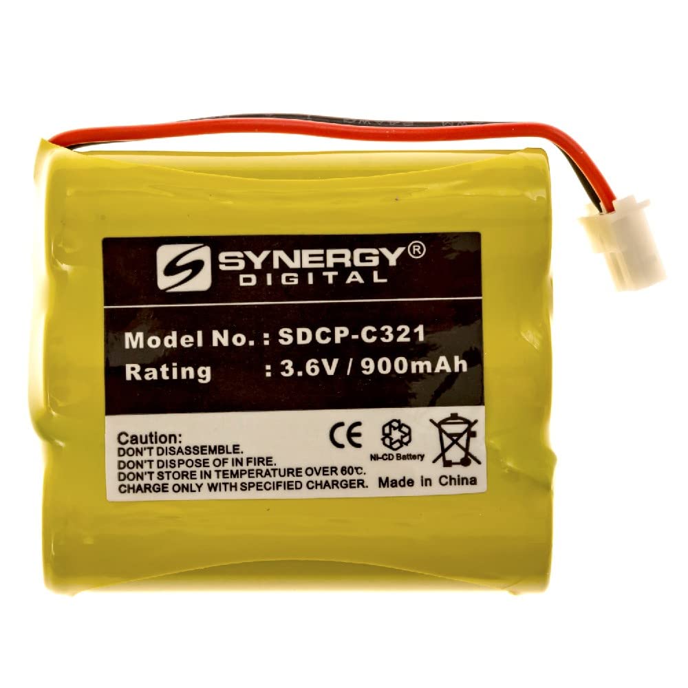 Synergy Digital Cordless Phone Batteries - 5 Pack, 3.6V 900mAh Ni-CD Replacement Batteries for GE 52358 Cordless Phones | Perfect for Home & Office Use