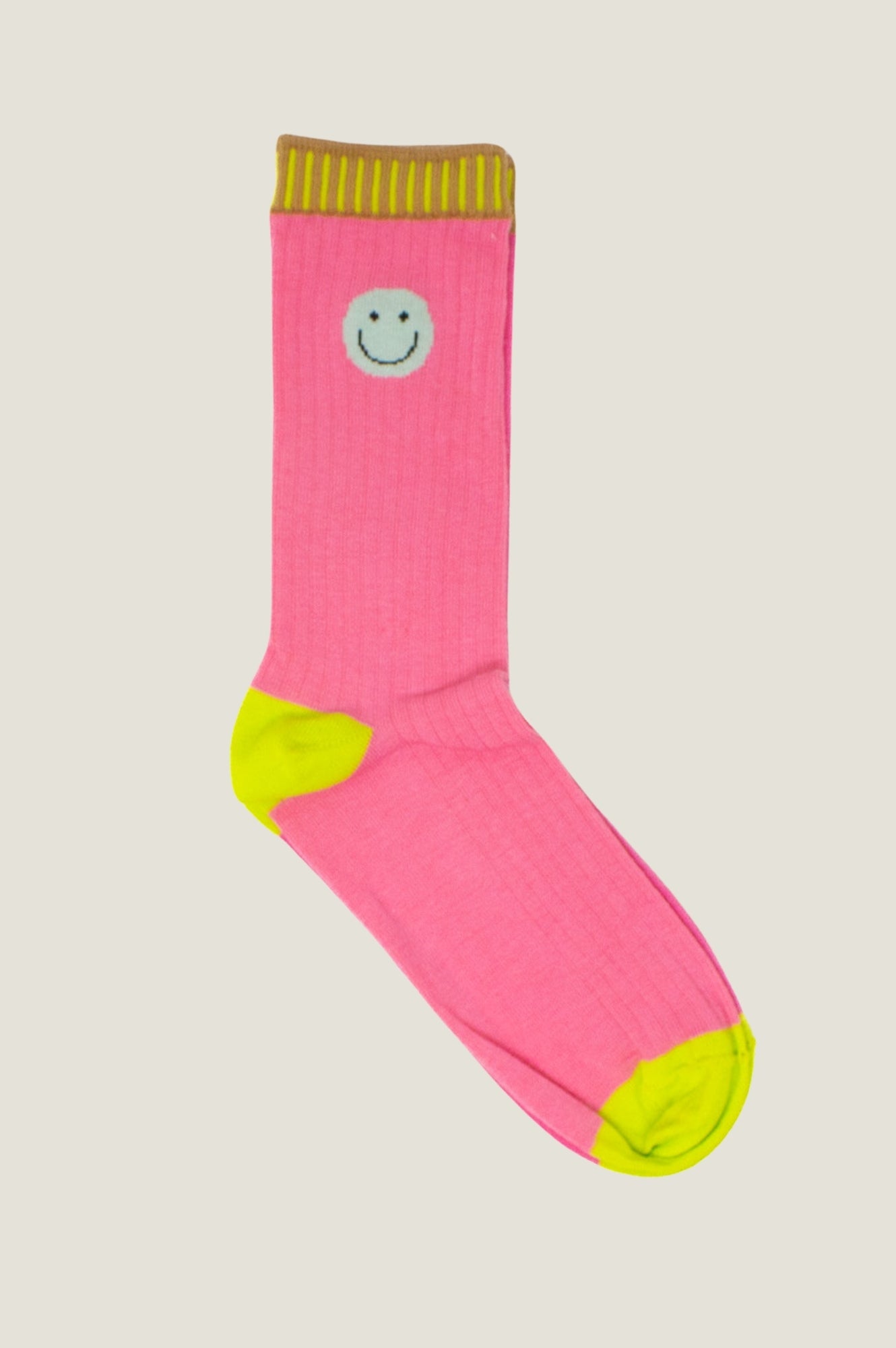 Ribbed Smiley Socks for Women - Soft Pink Novelty Happy Face Ankle Socks - Cute Casual Wear for Everyday, Gifts, or Fun Outfits