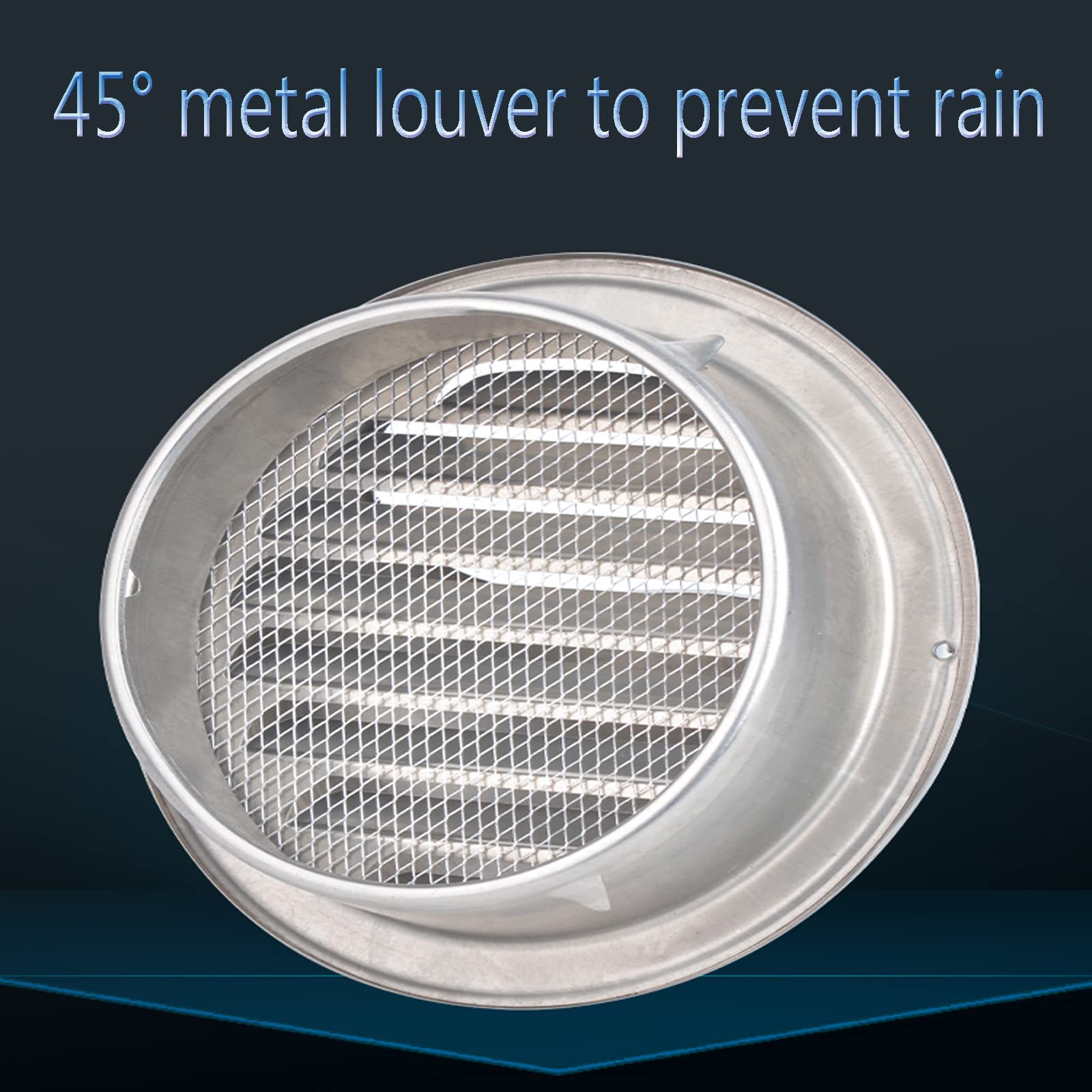 Stainless Steel Air Vent with Fine Mesh Grill - 120mm/4.72in Round Wall Ventilation Cover - Thickened 304 Stainless Steel Circular Air Extractor for Kitchen, Bathroom & HVAC Systems