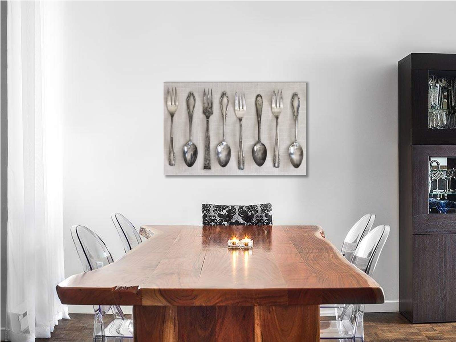 Kitchen Canvas Wall Art - Modern Dining Room Decor with Tableware & Cooking Utensils - Framed Ready-to-Hang Painting for Home, Restaurant & Cafe (28x40 Inches) - Perfect for Kitchen Wall Decor & Culinary-Themed Spaces