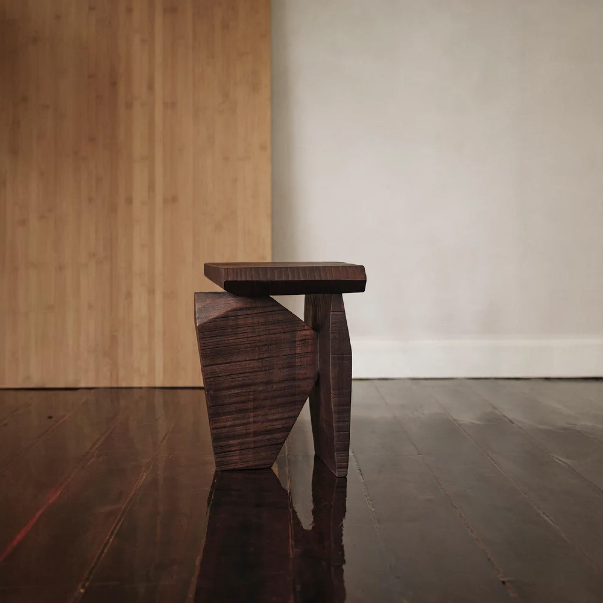 FERM LIVING Silva Piece - Dark Stained Mango Wood Side Table | Modern Scandinavian Home Decor for Living Room, Bedroom & Office