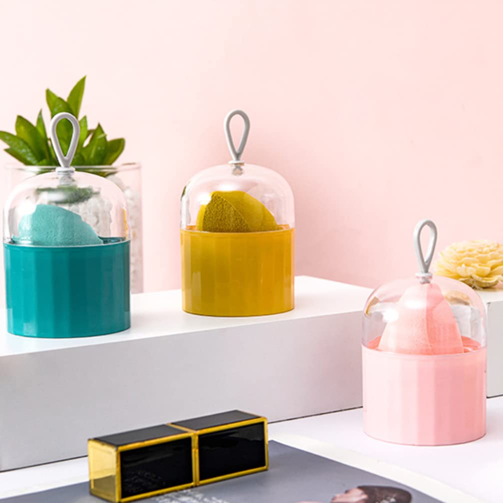 FOMIYES 5-Piece Makeup Sponge Storage Box with Lids - Beauty Egg Cosmetic Sponge Organizer Stand for Travel & Home Makeup Accessories - Perfect for Storing Makeup Puffs, Blending Sponges & Beauty Tools