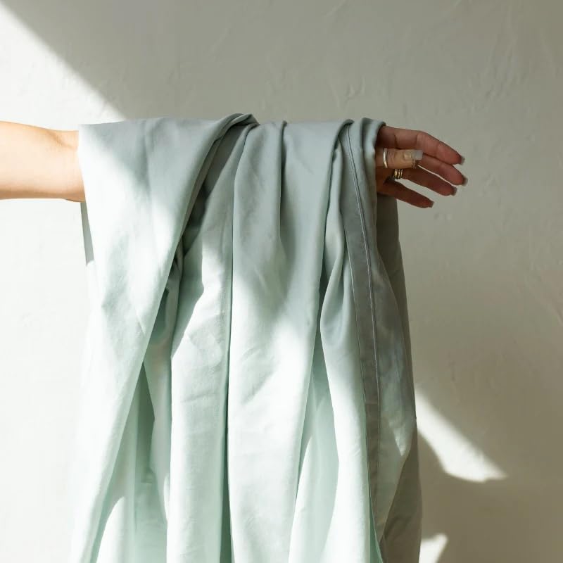 DreamFit DreamCool 100% Pima Cotton King Sheets Set with Elastic Corner Straps | 20 Inch Extra Deep Pocket | Made in USA | Luxury Bedding Guaranteed to Stay On | Sage Green | Perfect for Hotels, Guest Rooms & Master Bedrooms