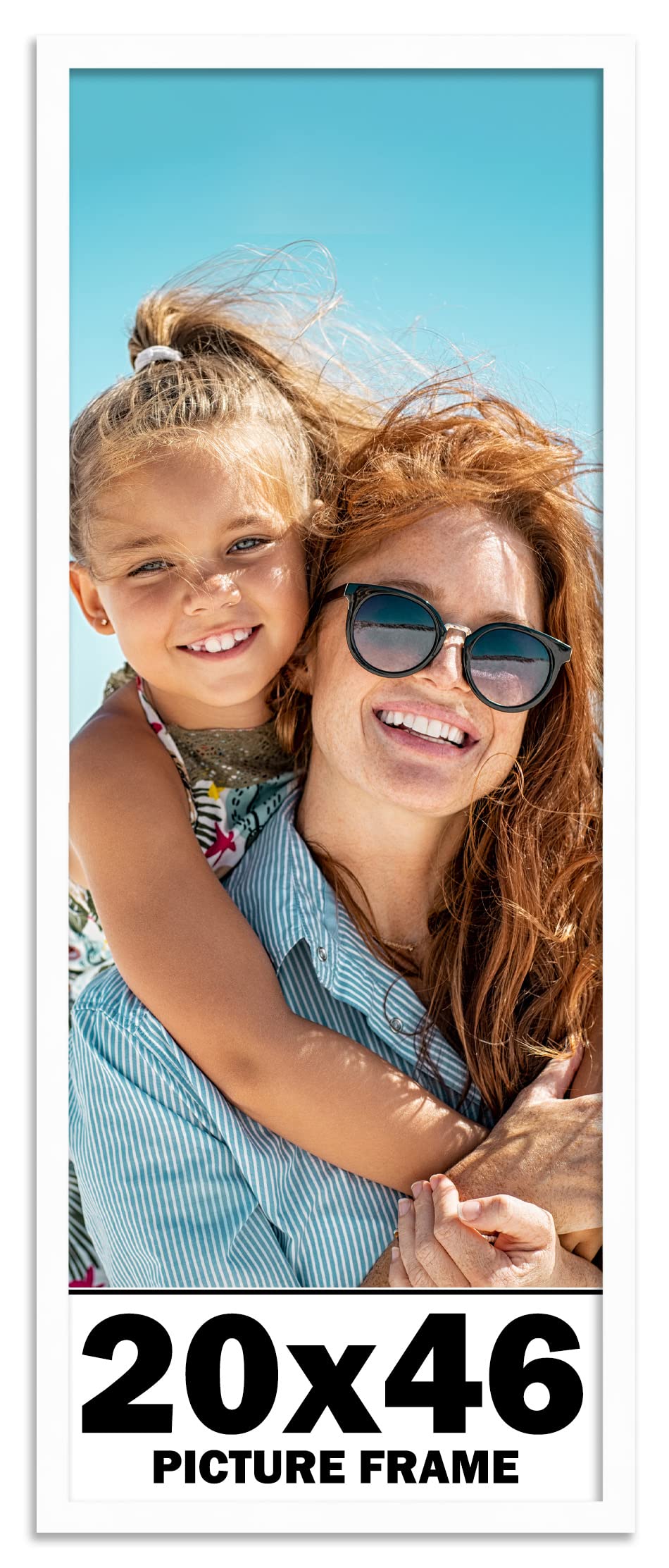 20x46 Inch White Wood Picture Frame - Premium Art Display for Home, Office & Gallery Decor - Perfect for Photos, Paintings & Posters