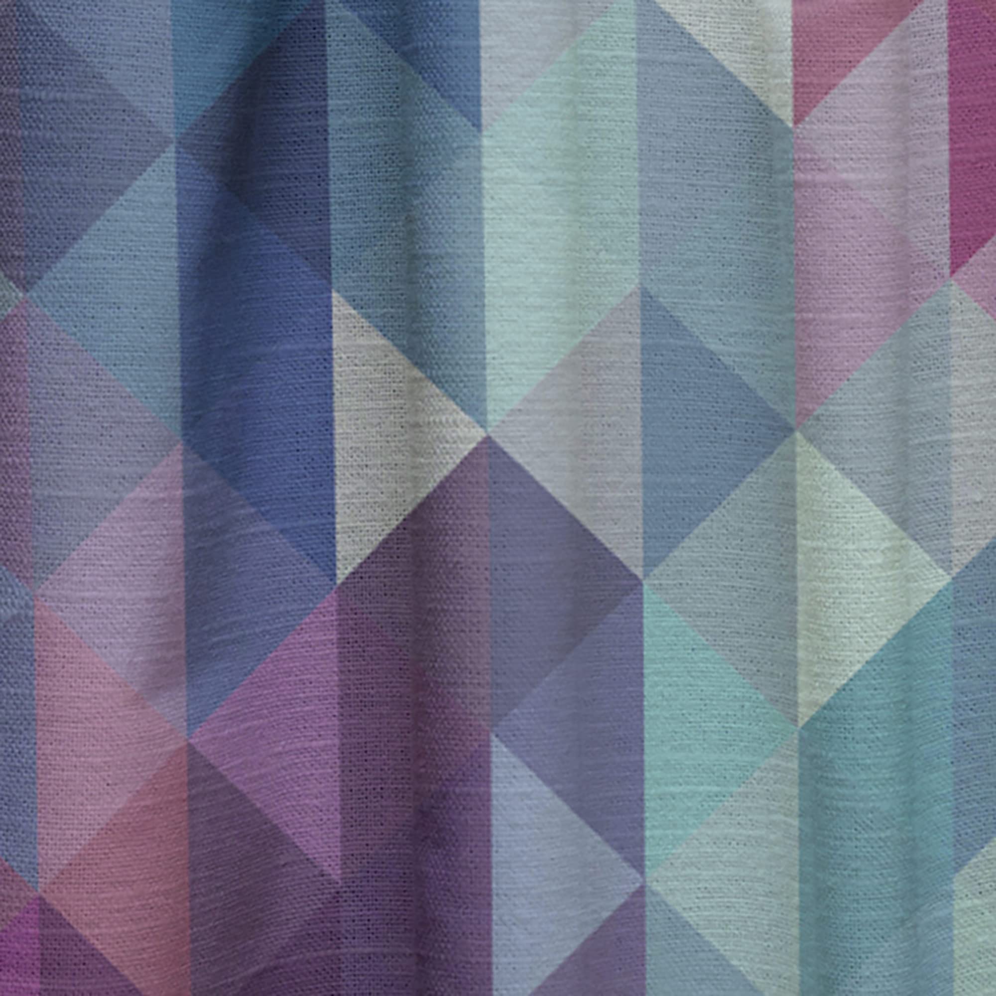 DesignQ Blue and Magenta Geometric Triangle Pattern Thermal Insulated Curtains - 52x120 Inch Single Panel Window Drapes for Bedroom & Living Room - Energy Saving Blackout Curtains for Home Decor