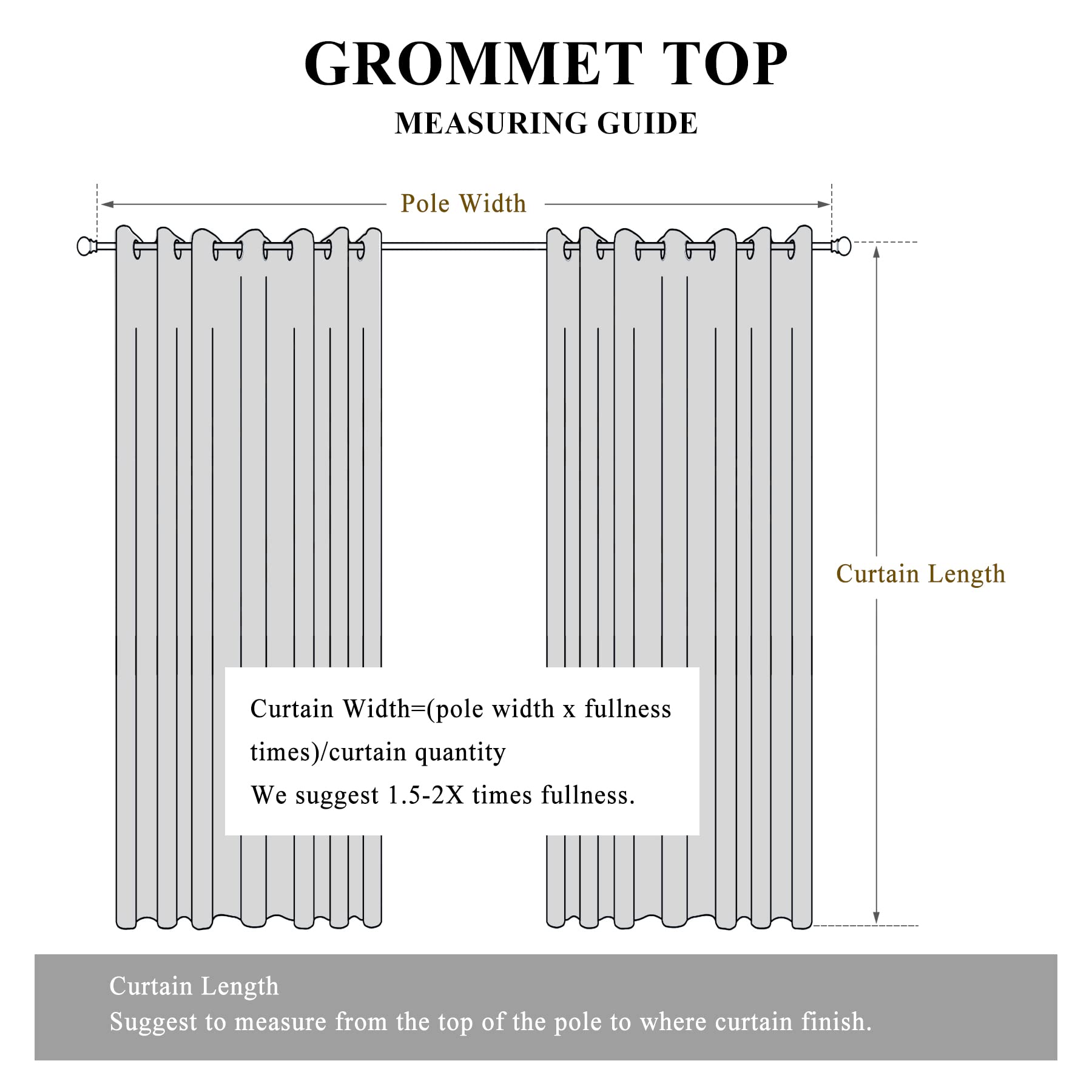 Natural Linen Extra Long Grommet Curtain Panels - 2 Panels 50