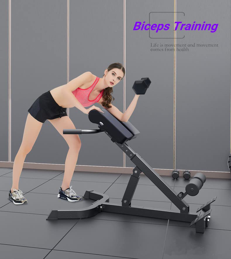 ComMax Hyperextension Roman Chair - Foldable Adjustable Back Extension Bench for Home Gym, Core & Ab Workout - Perfect for Waist, Abdominal & Back Training, Strength Exercises & Fitness Routines