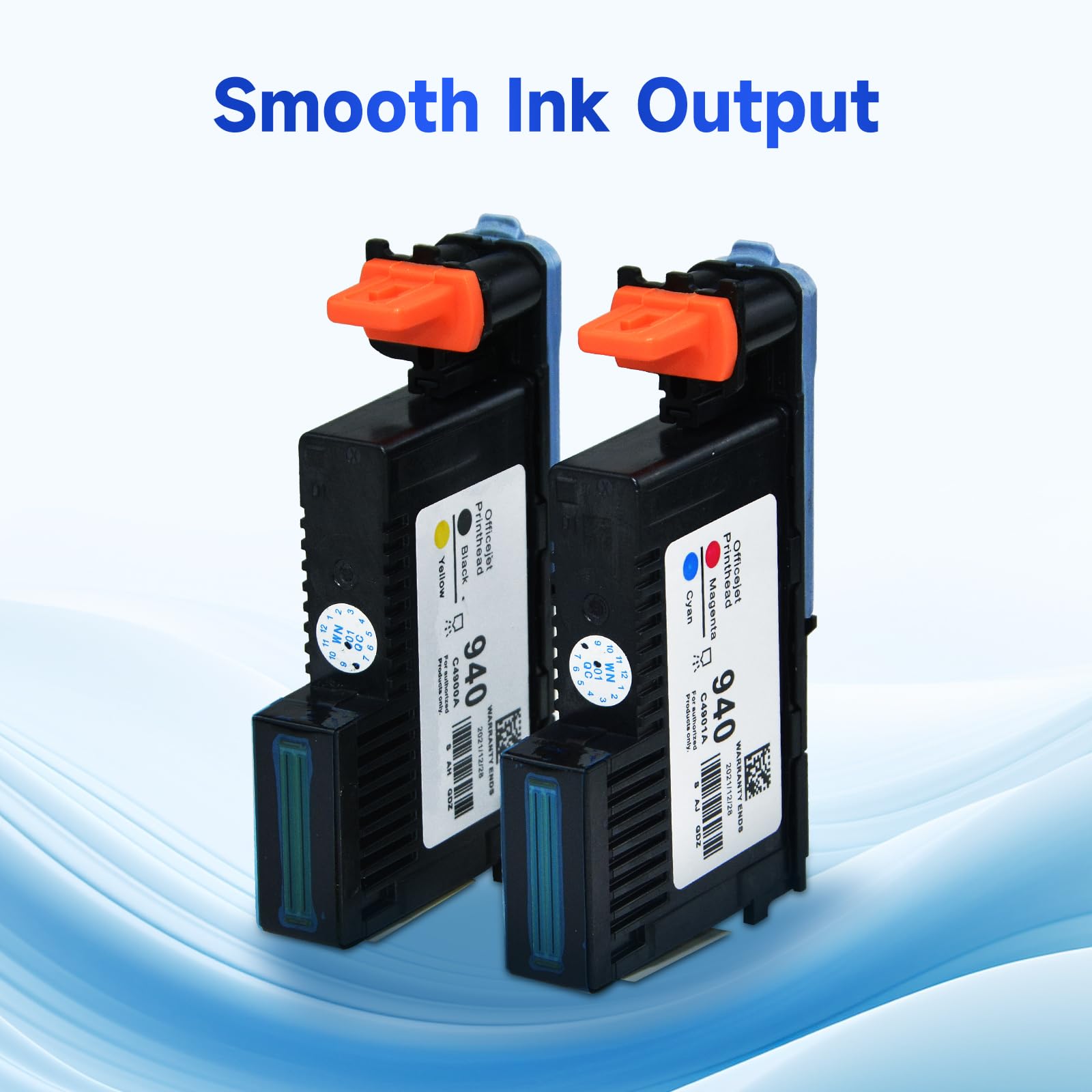 2 Packs HP 940 & 940XL Printhead (C4900A & C4901A) - Compatible with Officejet Pro 8000 8500 8500A 8500A Plus Printers (Black/Yellow + Cyan/Magenta) - High-Quality Replacement for Home & Office Printing Needs