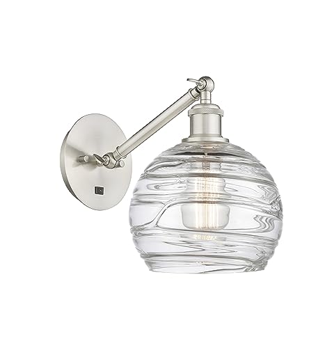 Brushed Satin Nickel / Clear Deco Swirl