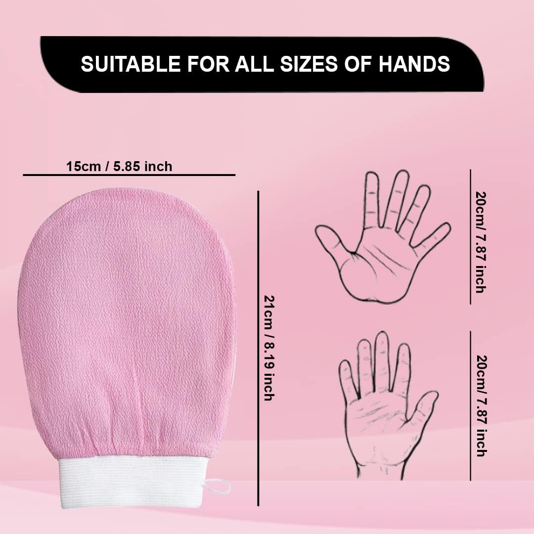 Alesso Exfoliating Shower Gloves - Body Scrub Mitts for Tan Removal & Smooth Skin - Best Bath Gloves for Exfoliation & Dead Skin Removal - Perfect for Spa, Self-Care & At-Home Skincare Routine