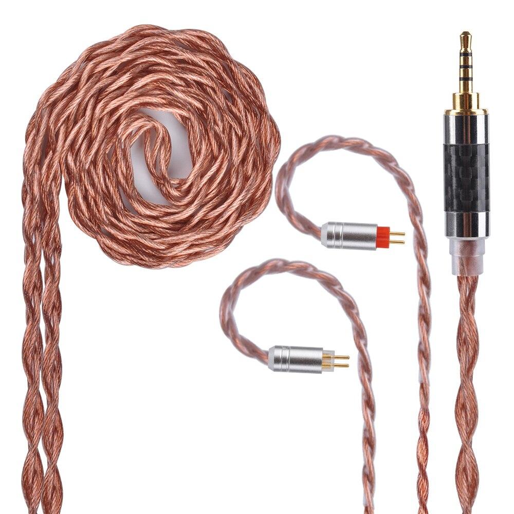 Yinyoo 4 Core Alloy Pure Copper Cable for MMCX/2pin Headphones - 2.5mm/3.5mm/4.4mm Balanced Audio Upgrade - Perfect for Audiophiles & Studio Monitoring