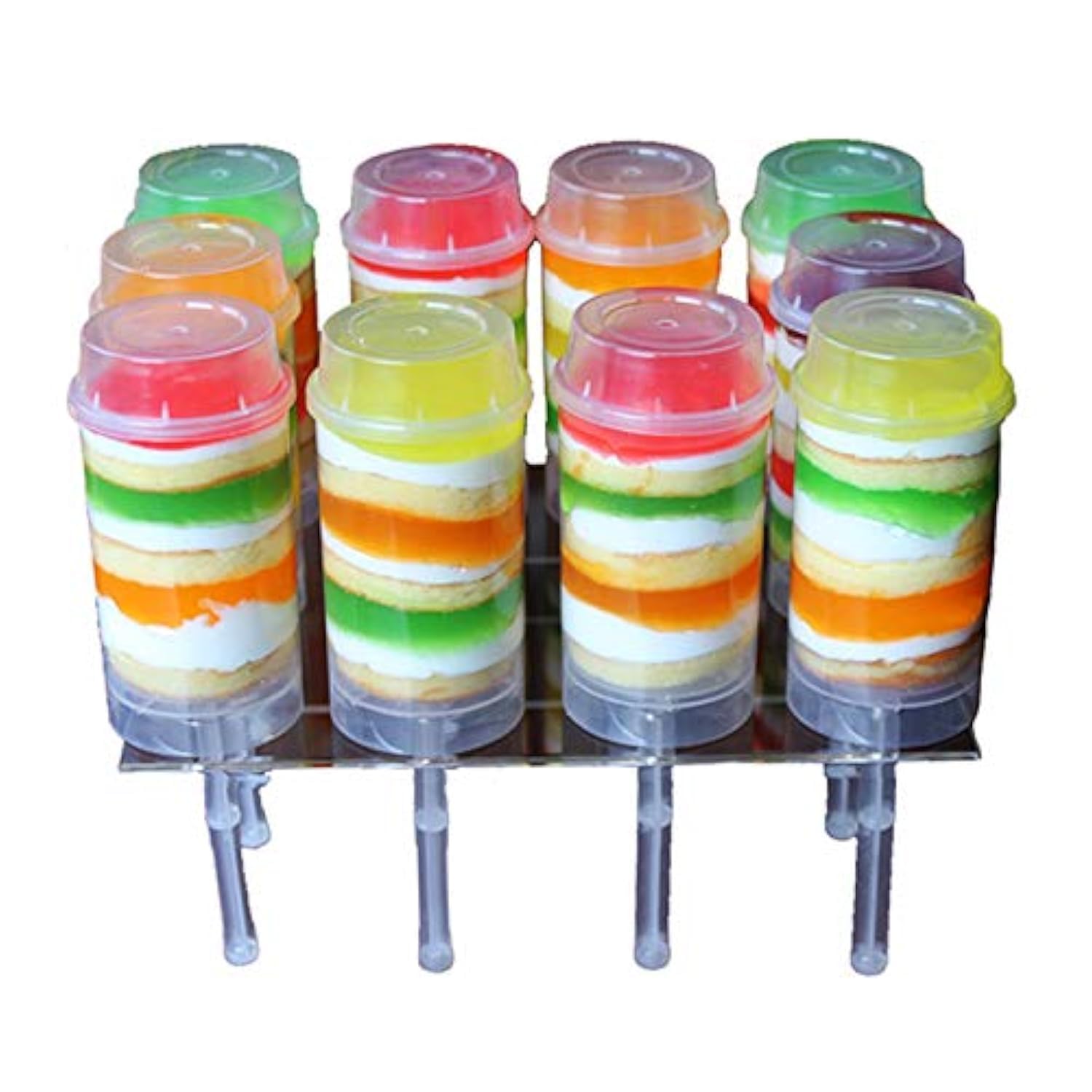 ZLKSKER 10-Pack Cake Push Up Pop Containers with Lids - Reusable Dessert Cylinders for Homemade Cakes, Cupcakes, Candies & Snacks - Perfect for Parties, Baking, and On-the-Go Treats