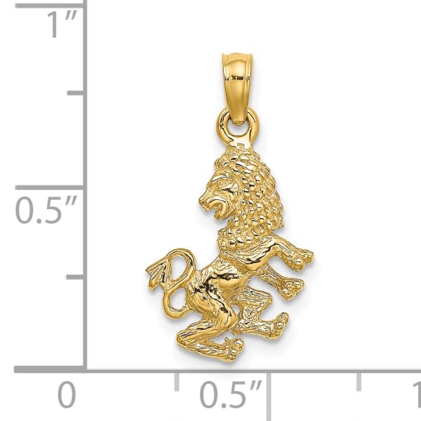 14K Solid Yellow Gold Leo Zodiac Necklace - Lion Head Horoscope Pendant for July & August Birthdays - Astrology Jewelry Gift for Women - Perfect for Birthdays, Anniversaries & Special Occasions