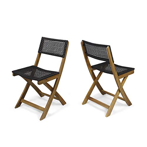 Teak Finish, Brown Wicker