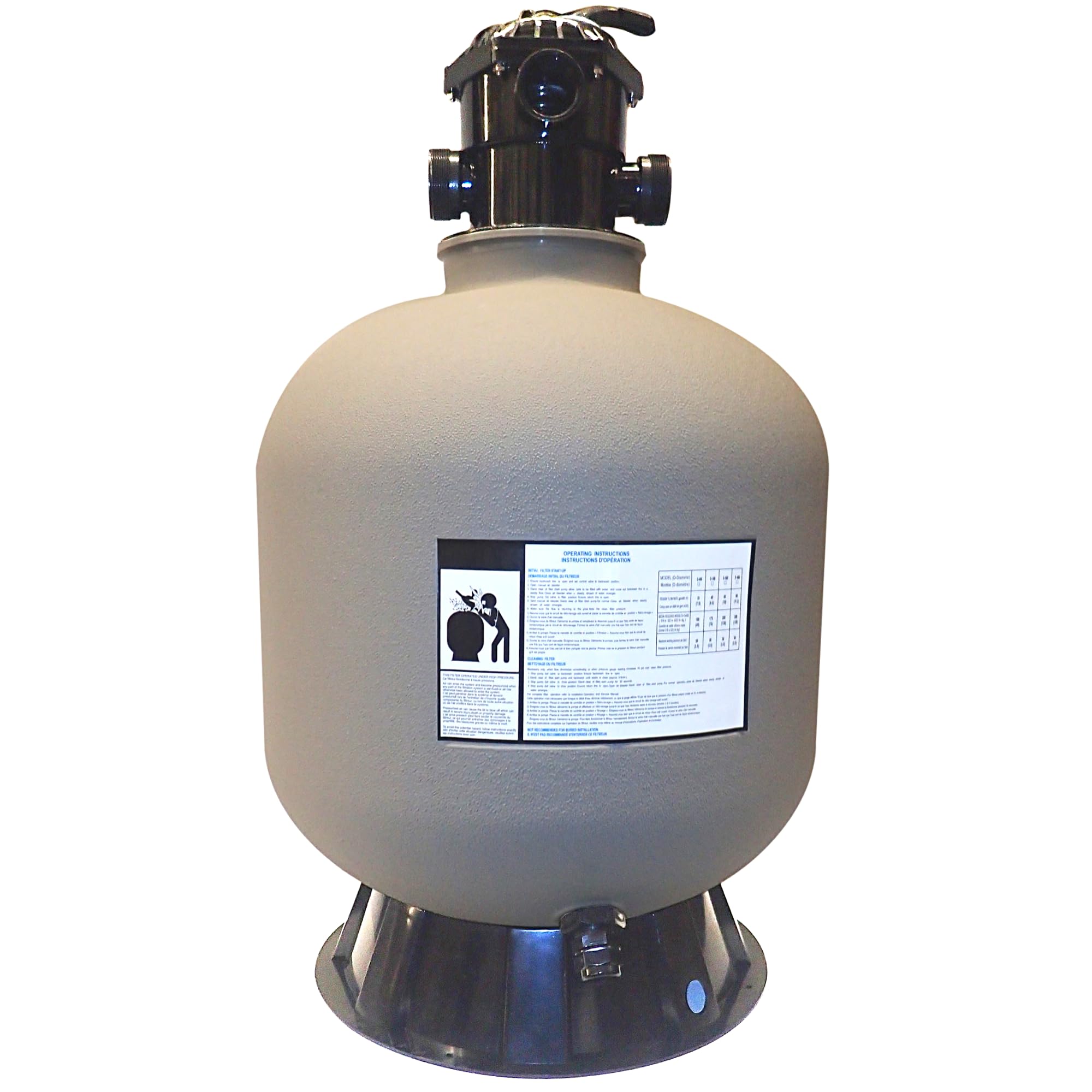 Hydrotools by Swimline 22 Inch Sand Filter Combo Set with Stand & Multi Port Valve | 250 lb Sand Capacity for Above Ground Pools | Pool Maintenance & Water Filtration System